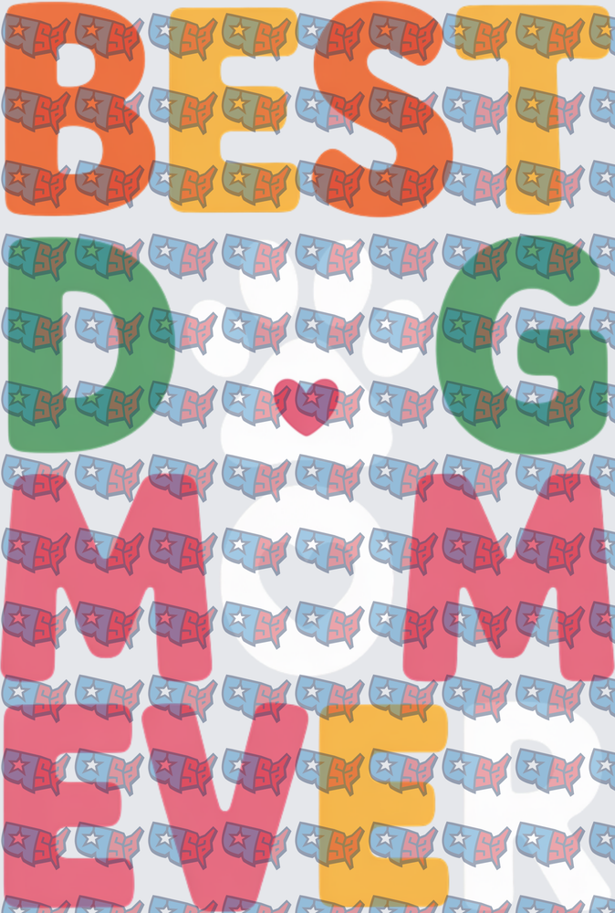 Best Dog Mom Ever Paw Print USA Map Pattern (DTF)