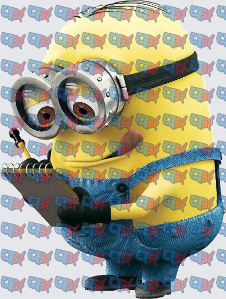 Two-Eyed Yellow Minion Writing On Notepad (DTF)