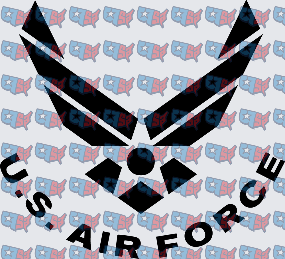 US Air Force Wings Logo Black Military (DTF)