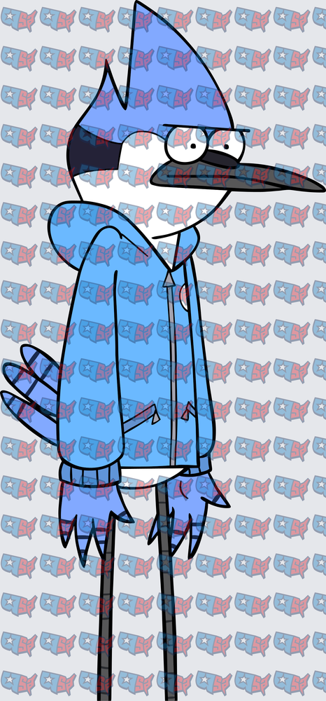 Blue Jay Cartoon Character In Hoodie Full Body (DTF)