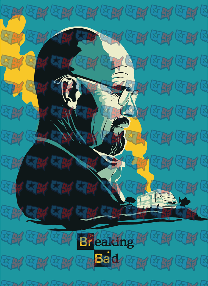 Heisenberg Bald Glasses Meth Cook Pop Art (DTF)