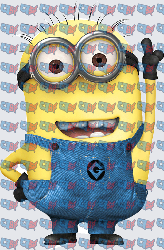 Happy Two-Eyed Yellow Minion Waving Cheerfully (DTF)
