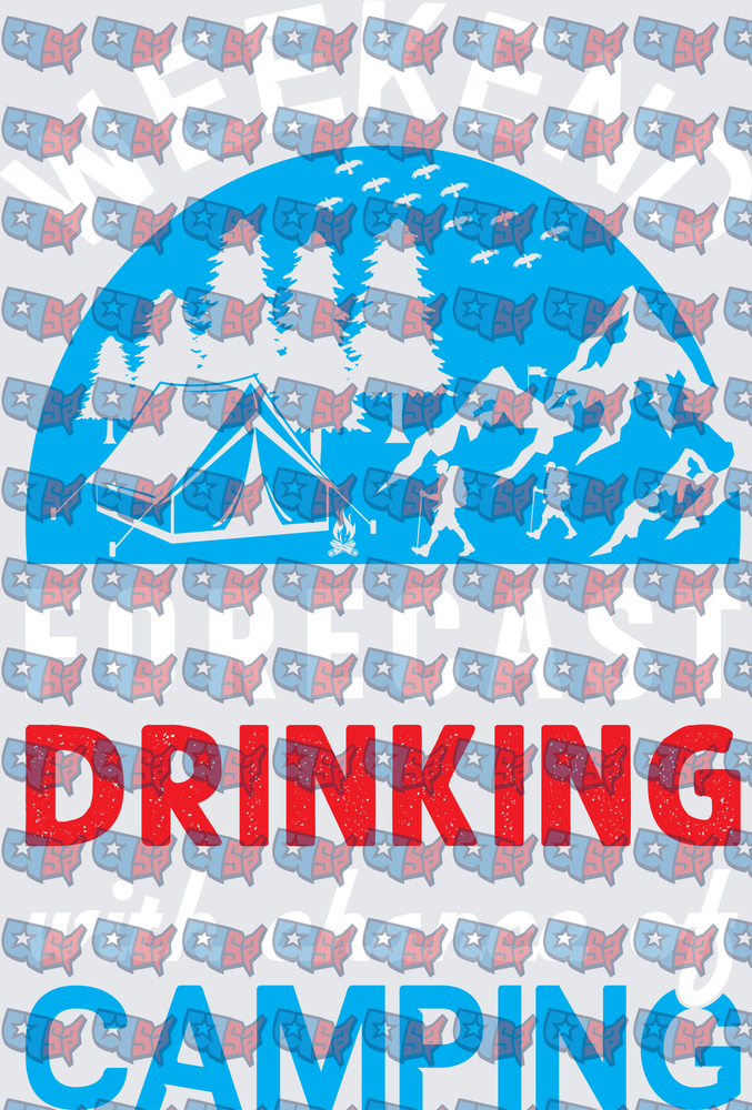 Drinking and Camping Outdoor Adventure Scene (DTF)