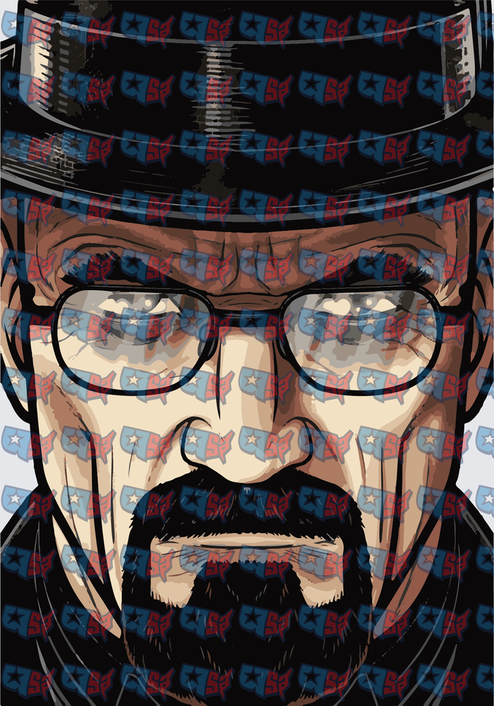 Bald Man Black Hat Glasses Goatee Close Up (DTF)