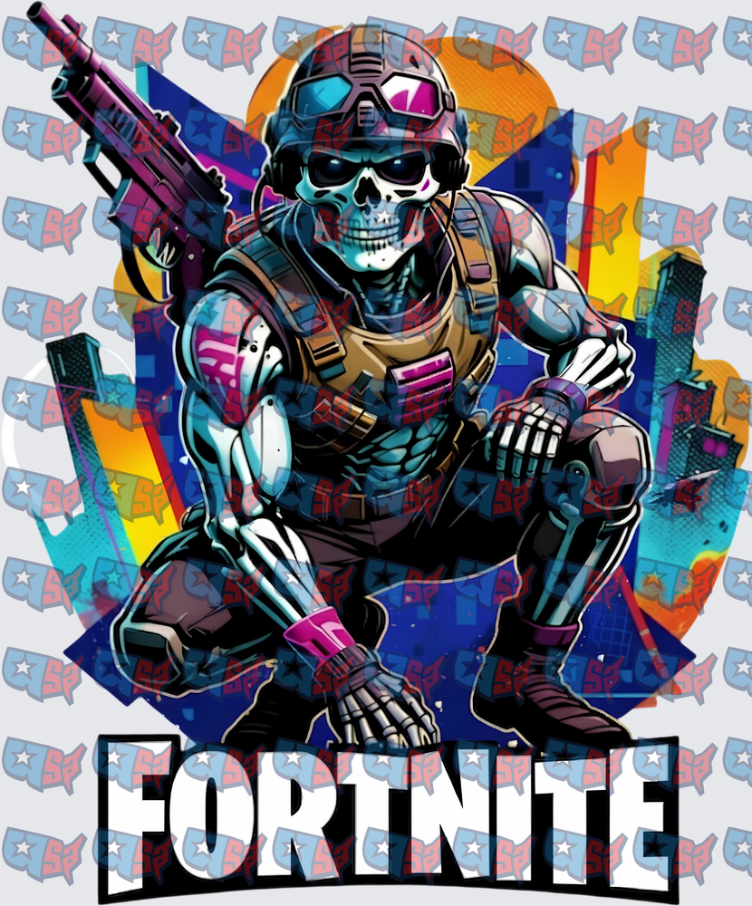 Fortnite Skull Trooper Skeleton Soldier Colorful Gaming (DTF)