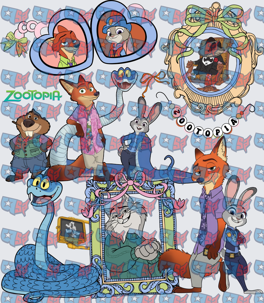 Zootopia Nick Judy Character Collage Bundle (DTF)