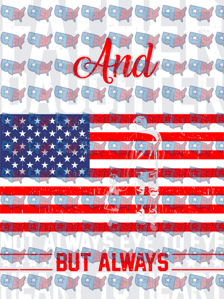Father Daughter American Flag And But Always (DTF)