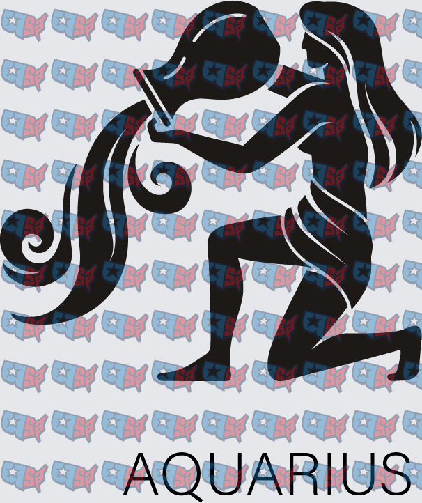 Aquarius Zodiac Sign Water Bearer Silhouette (DTF)
