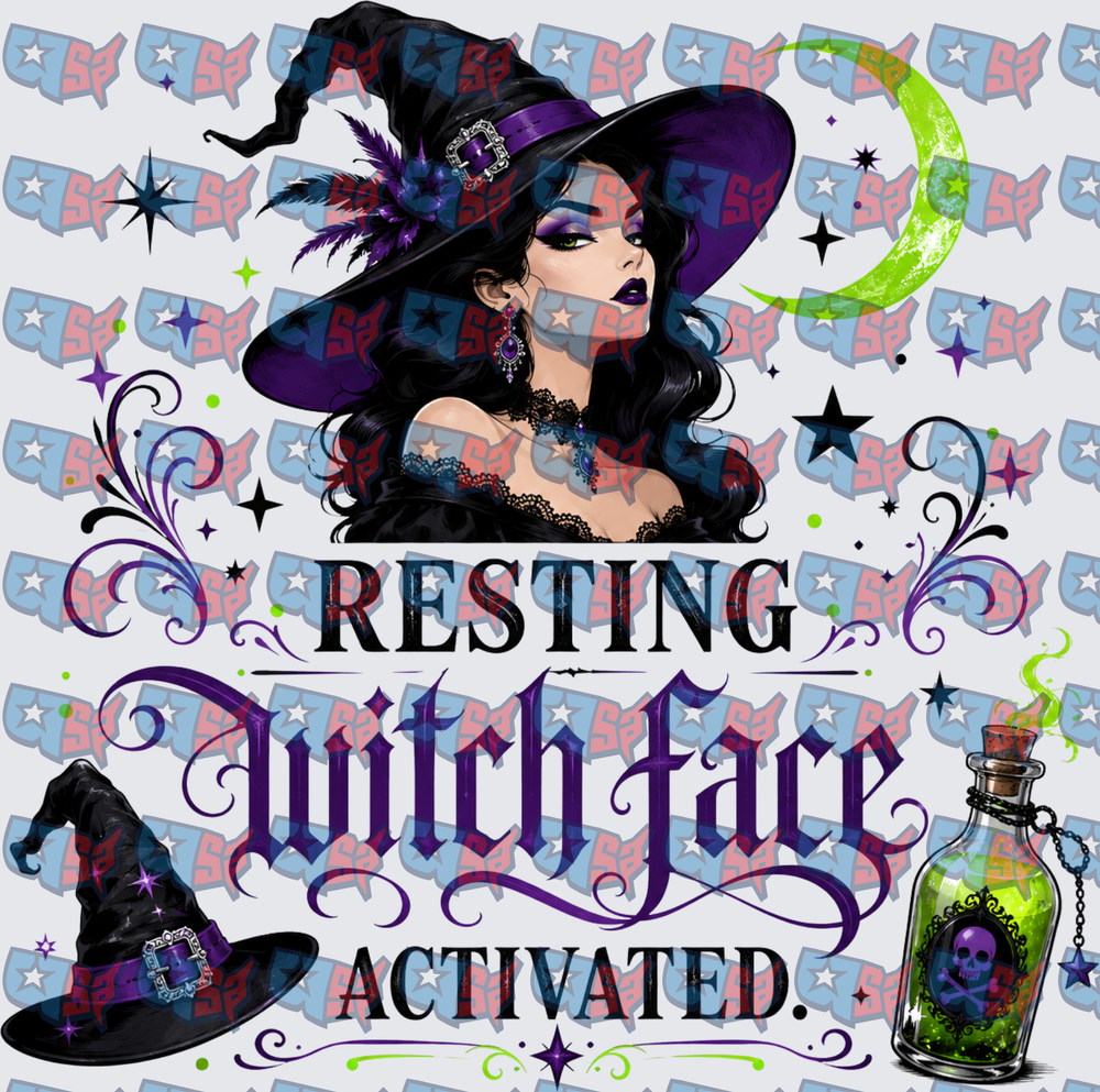 Resting Witch Face Activated Halloween Design (DTF)