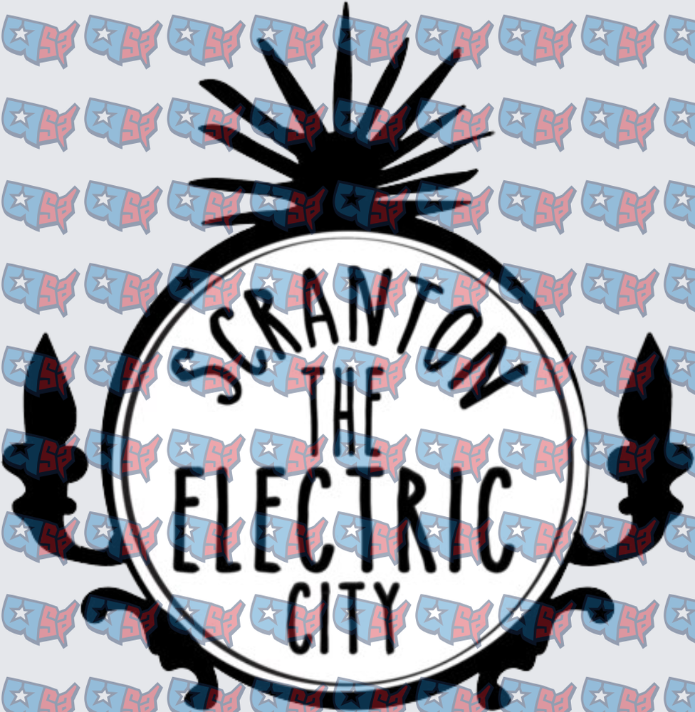 Scranton The Electric City Circle Badge Design (DTF)
