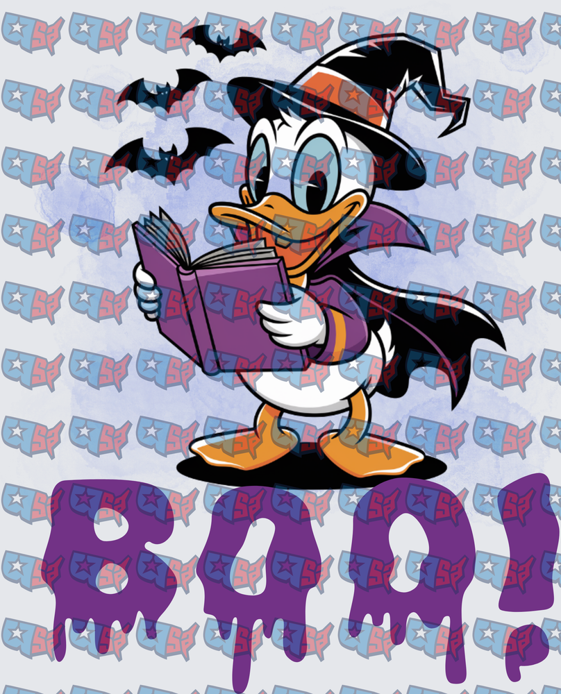 Halloween Witch Duck Reading Spellbook BOO! (DTF)