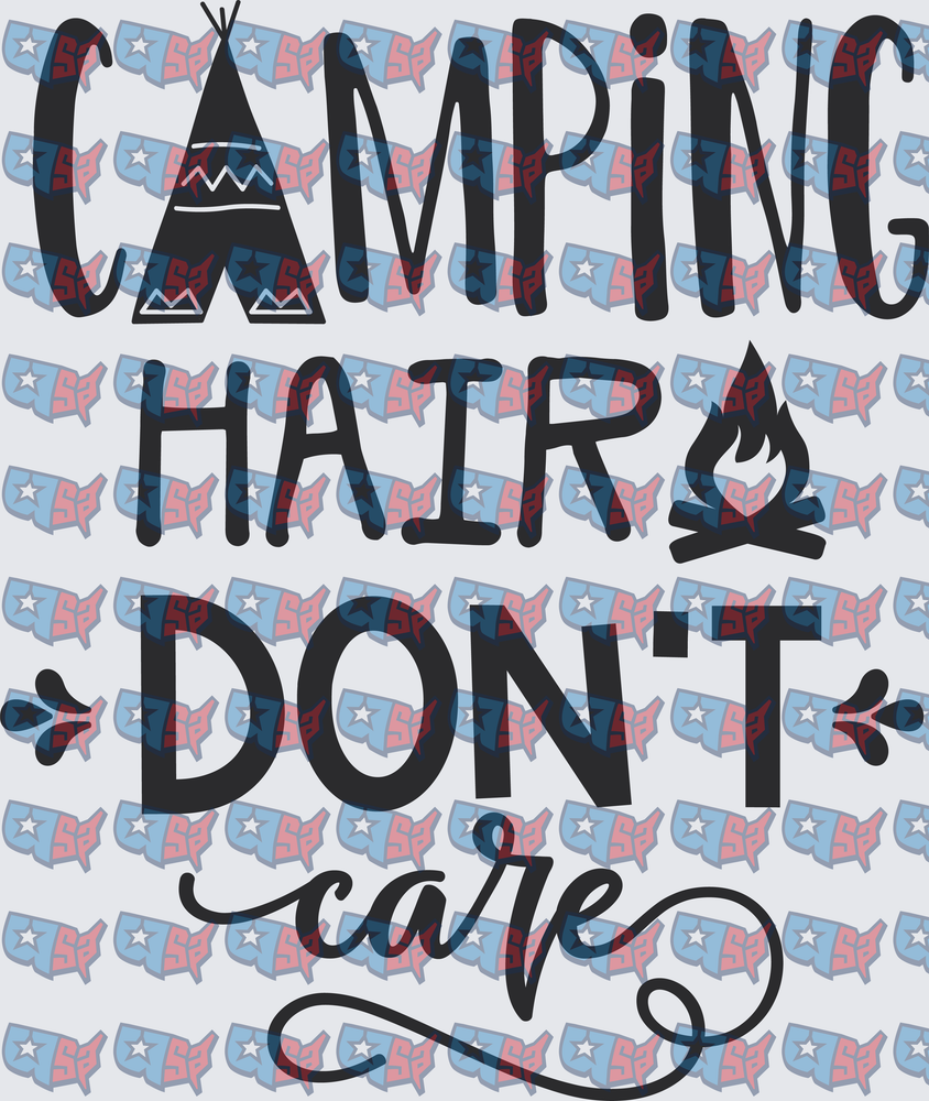 Camping Hair Don't Care Teepee Campfire (DTF)