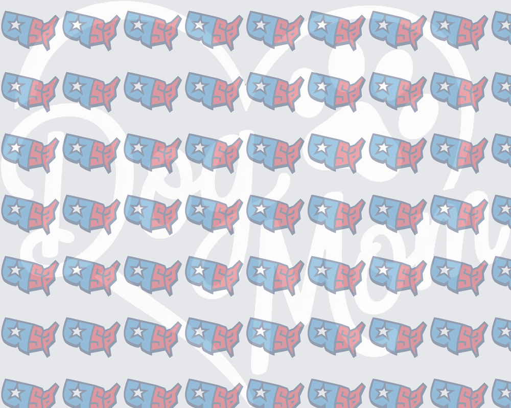 Patriotic USA Map Star Repeat Pattern (DTF)