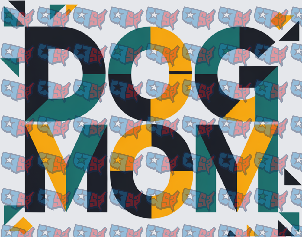 Dog Mom Bold Colorblock Typography Design (DTF)
