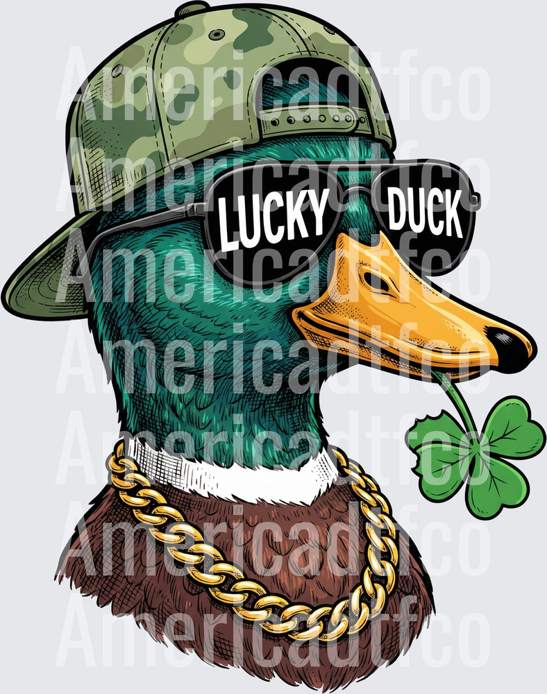 Lucky Duck Mallard St. Patrick's Day Snapback (DTF)