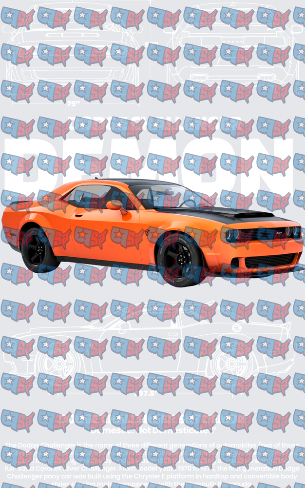 Orange Demon Muscle Car Bold Graphic (DTF)