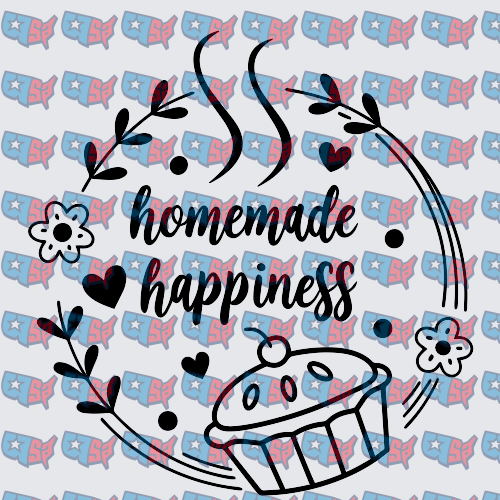 Homemade Happiness Pie Floral Wreath Design (DTF)