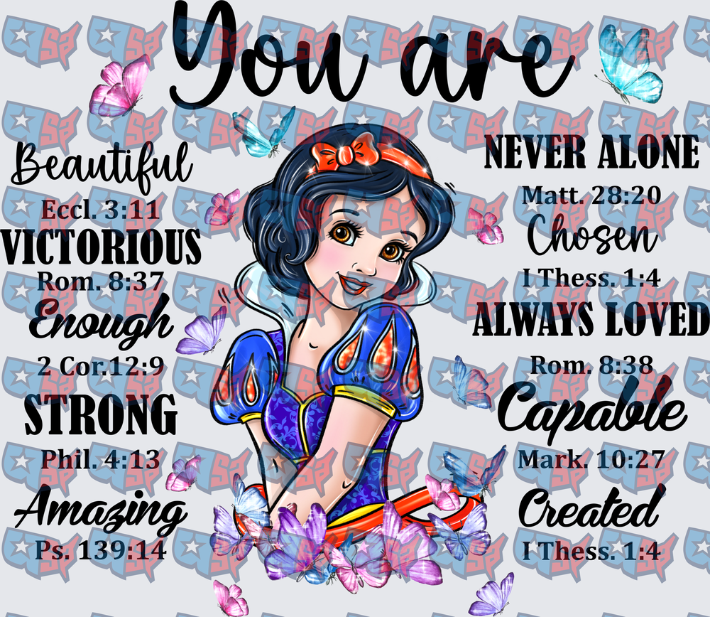 Snow White Princess Christian Bible Verse Affirmations (DTF)