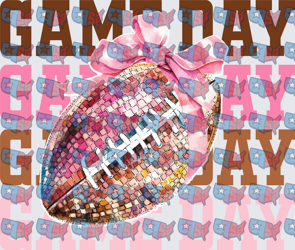 Game Day Disco Football Pink Bow (DTF)