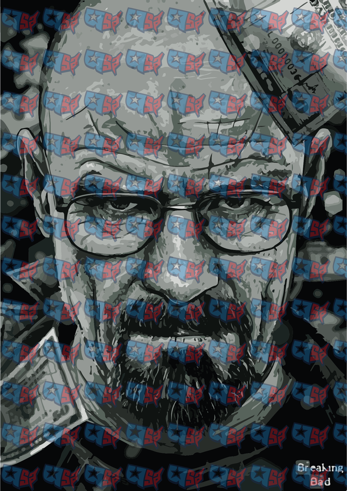Walter White Breaking Bad Money Pop Art Portrait (DTF)