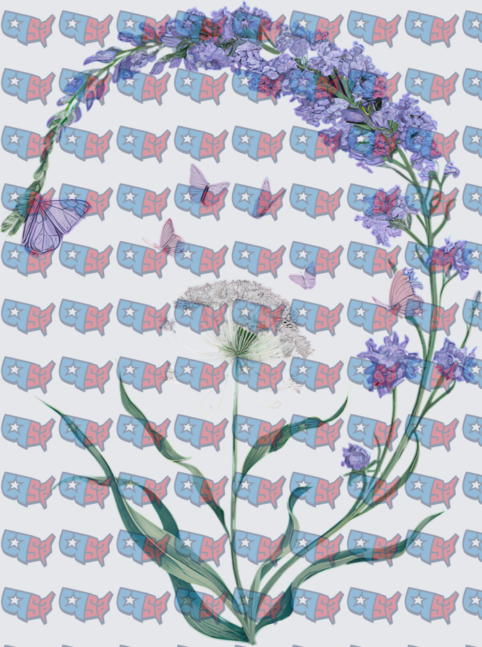 Purple Wildflowers and Butterflies Botanical (DTF)
