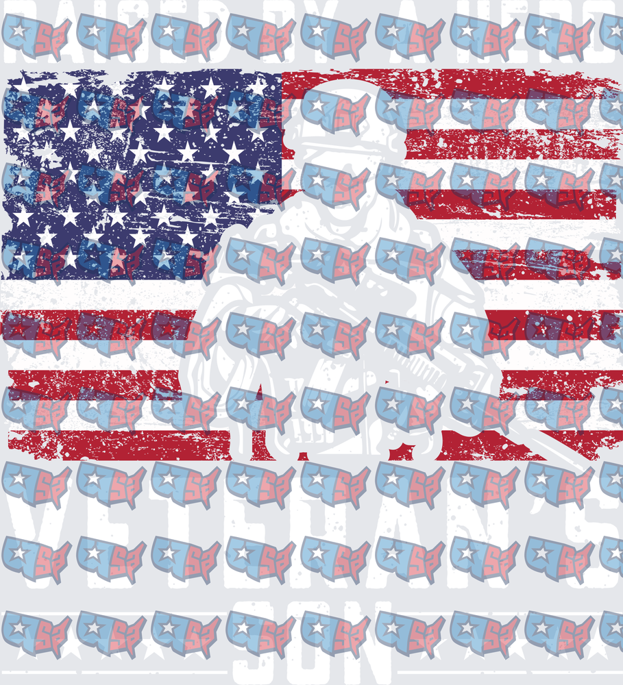 Raised By A Veteran Distressed American Flag Soldier (DTF)