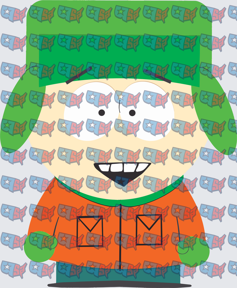 Smiling Cartoon Boy Green Hat Orange Jacket (DTF)