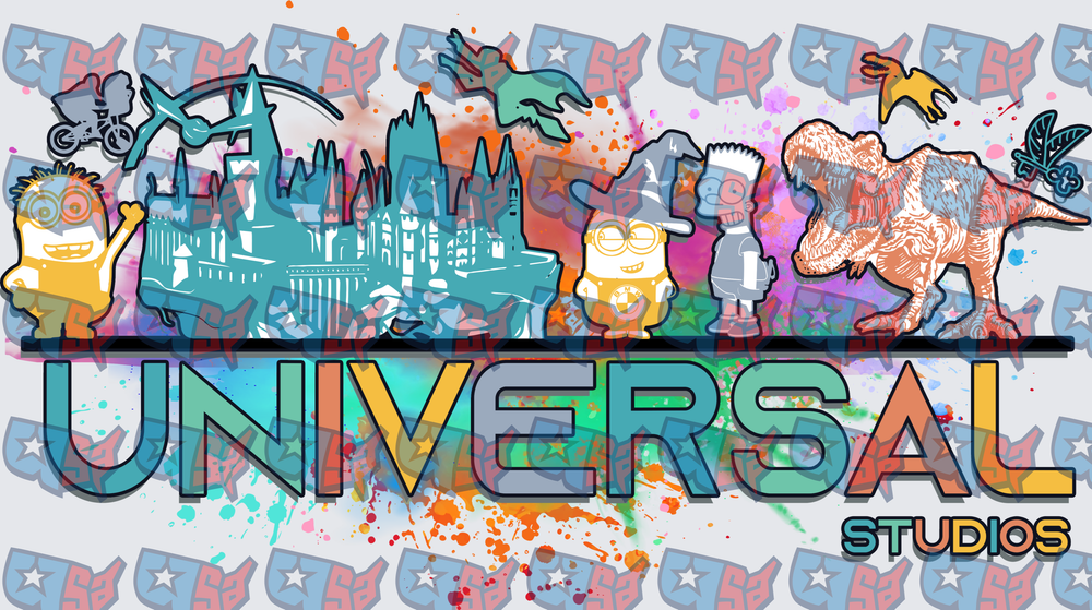 Universal Studios Theme Park Characters Collage (DTF)