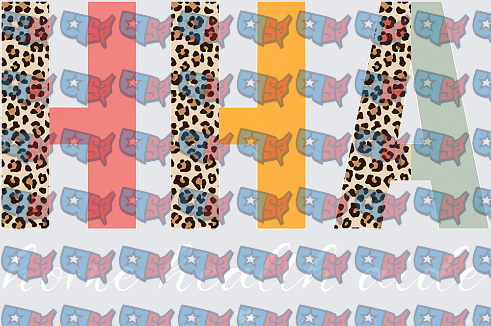 Leopard Print Cross Letters Colorful Boho Design (DTF)