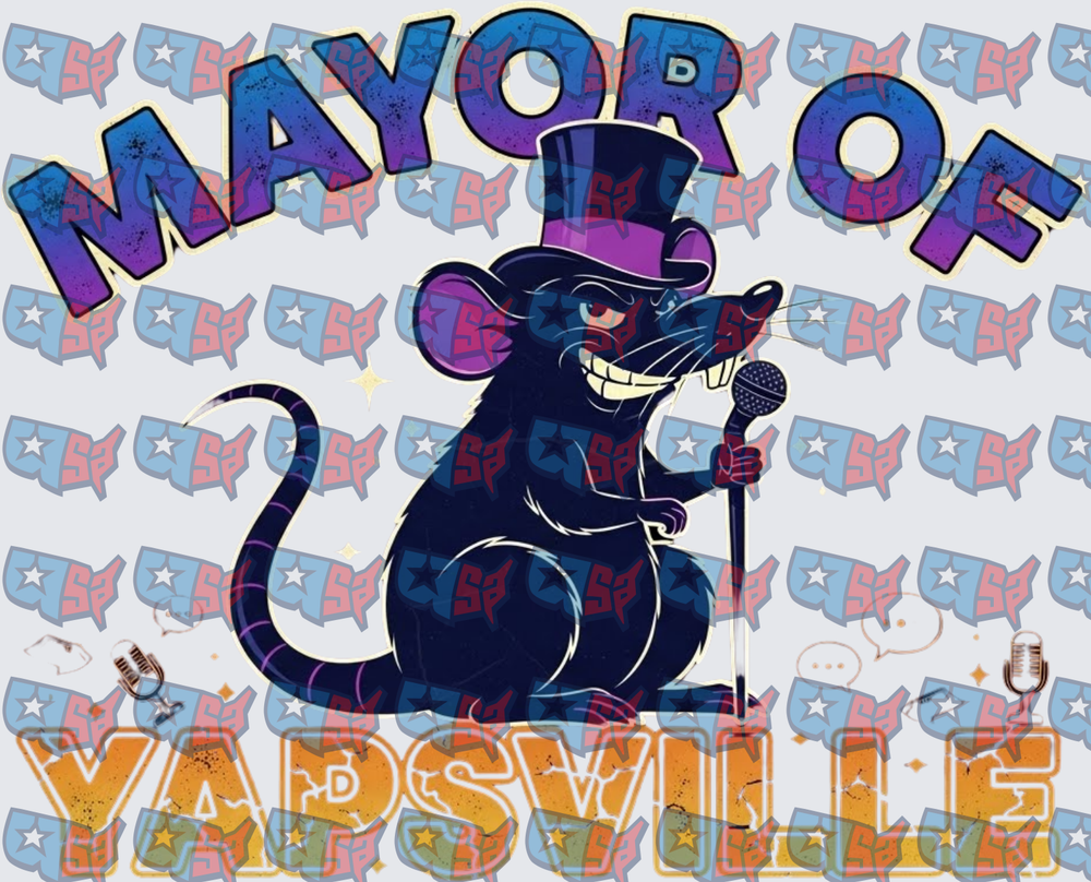 Mayor Of Yapsville Rat With Microphone And Top Hat (DTF)
