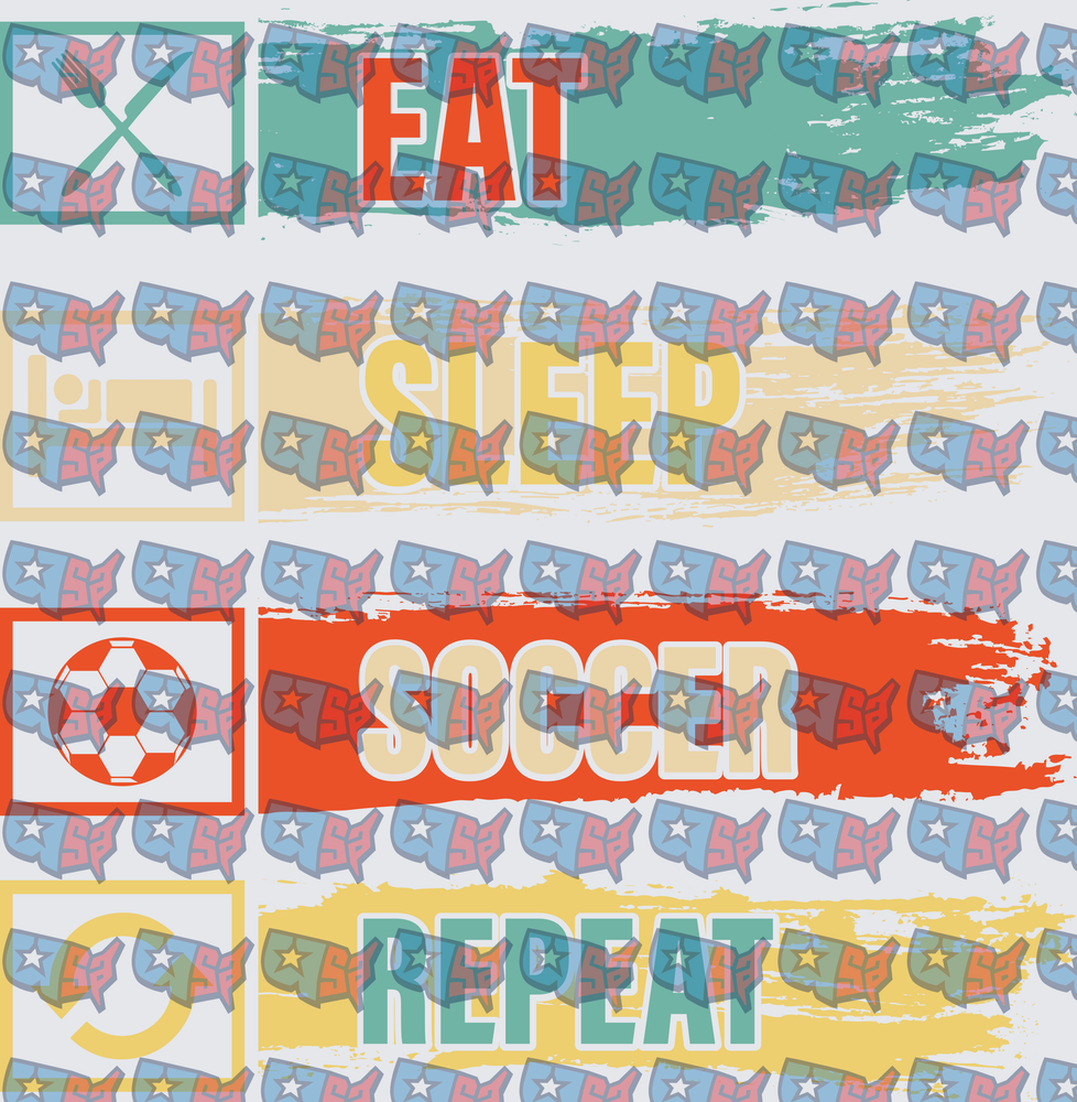 Eat Sleep Soccer Repeat Grunge Banner Design (DTF)