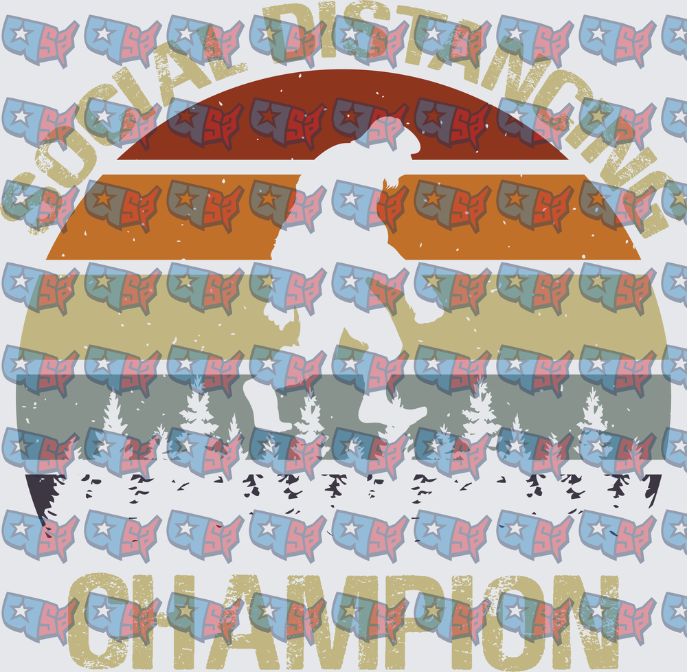 Social Distancing Champion Bigfoot Retro Sunset (DTF)