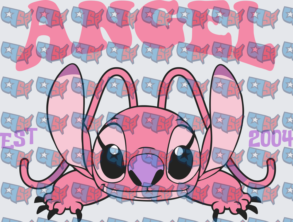 Pink Alien Angel EST 2004 Peekaboo Design (DTF)