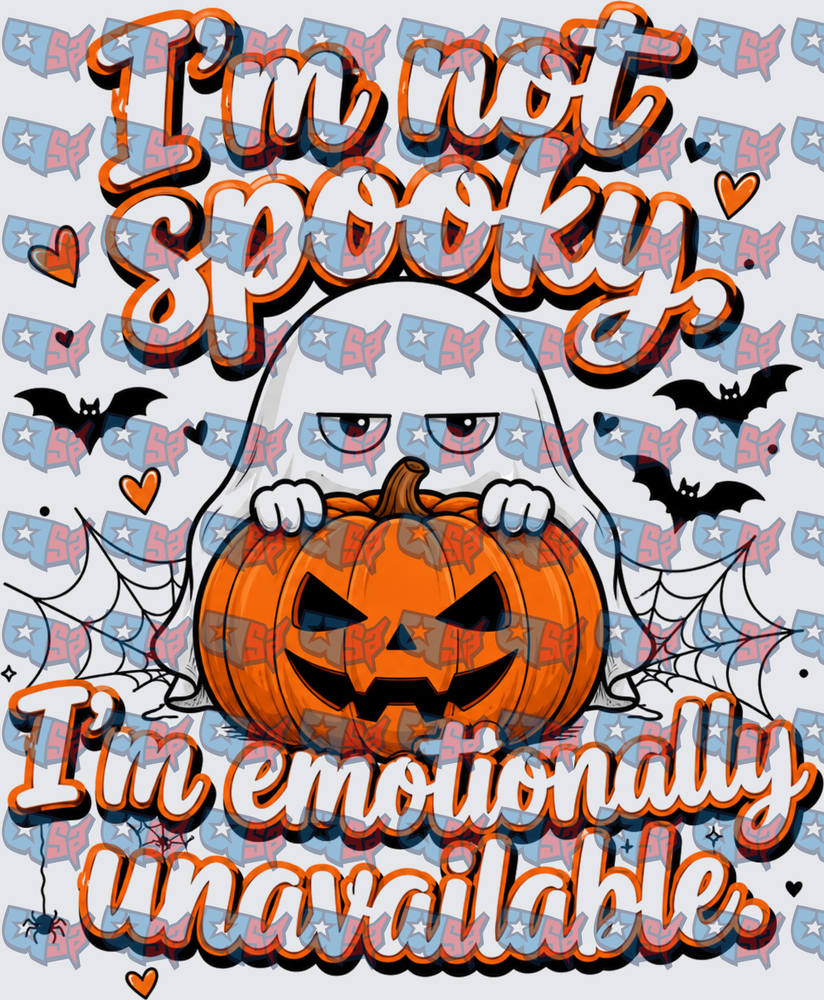 I'm Not Spooky I'm Emotionally Unavailable Ghost Pumpkin (DTF)