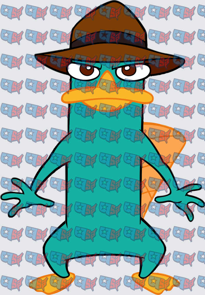 Teal Secret Agent Platypus With Fedora Hat (DTF)