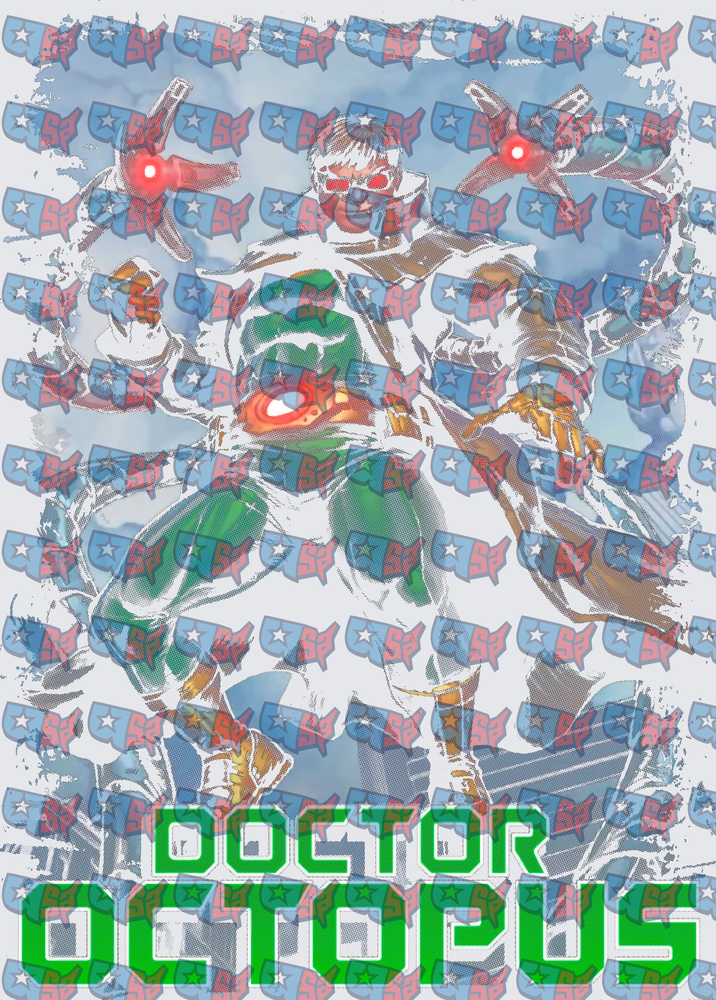 Doctor Octopus White Suit Comic Book Villain Art (DTF)