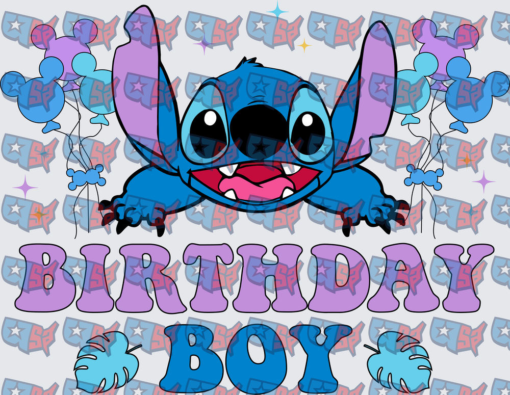 Blue Alien Experiment Birthday Boy Balloons (DTF)
