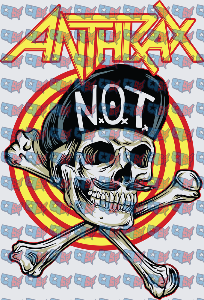 Metal Band Skull Crossbones N.O.T. Logo Design (DTF)