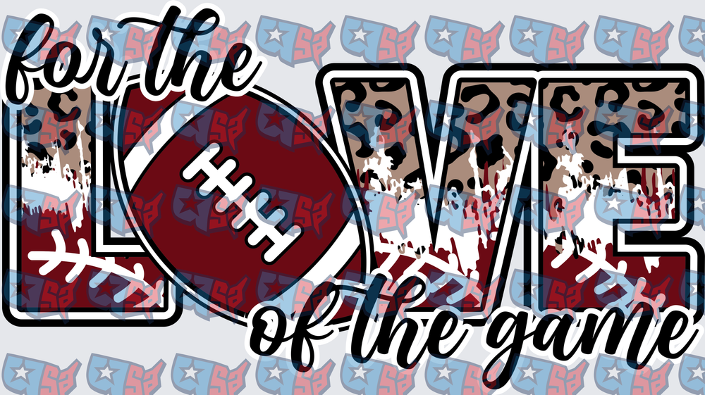 For The Love Of The Game Football Leopard Print (DTF)
