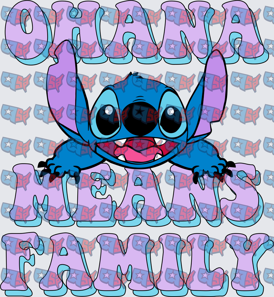 Ohana Means Family Blue Alien Character (DTF)
