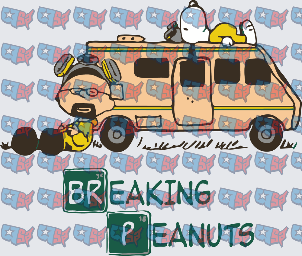 Breaking Peanuts Snoopy Walter White RV Mash-Up (DTF)