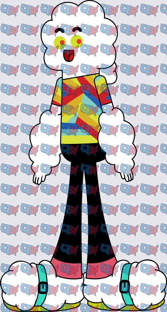 Fluffy Cloud Character Colorful Outfit Full Body (DTF)