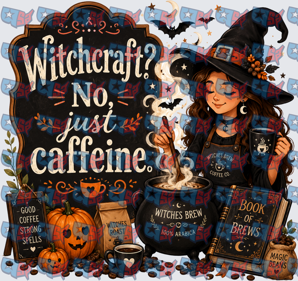 Witchcraft No Just Caffeine Witch Coffee Cauldron (DTF)