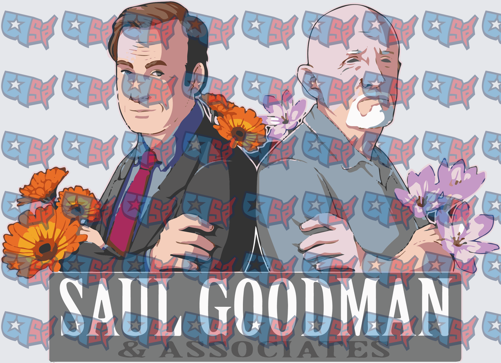 Saul Goodman & Associates Lawyer Duo Floral Illustration (DTF)