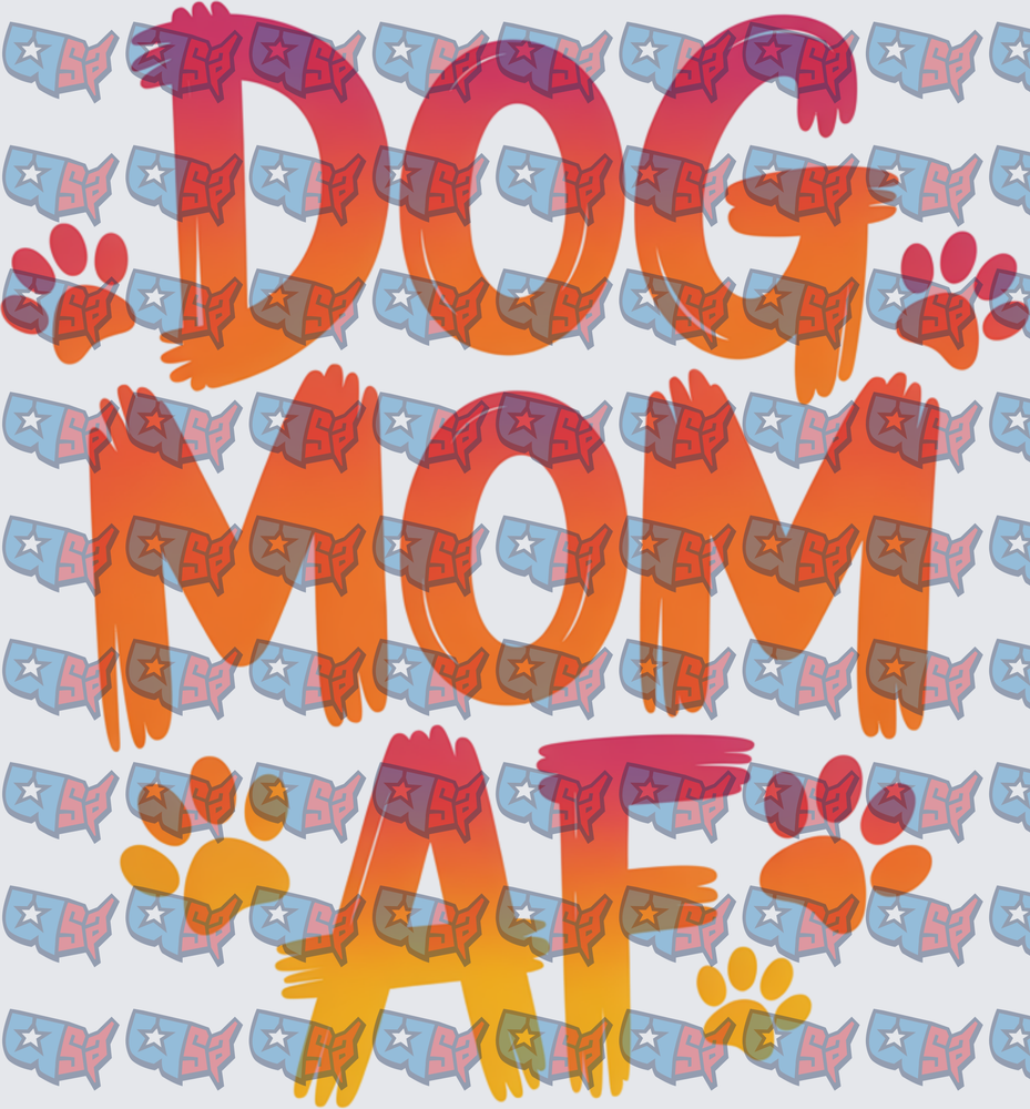 Dog Mom AF Paw Print Bold Gradient Design (DTF)