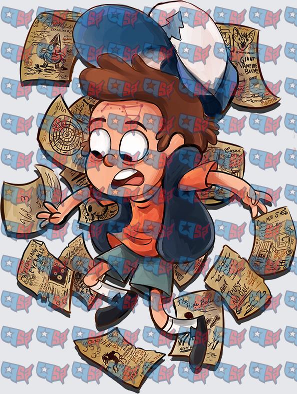 Curious Boy Surrounded by Mystery Journal Pages (DTF)