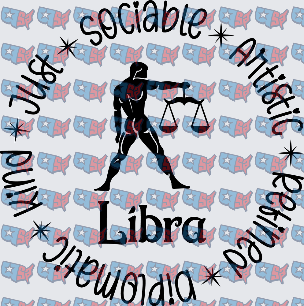 Libra Zodiac Sign Traits Scales Astrology Design (DTF)