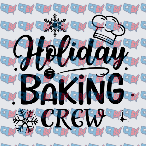 Holiday Baking Crew Christmas Chef Hat Snowflake (DTF)