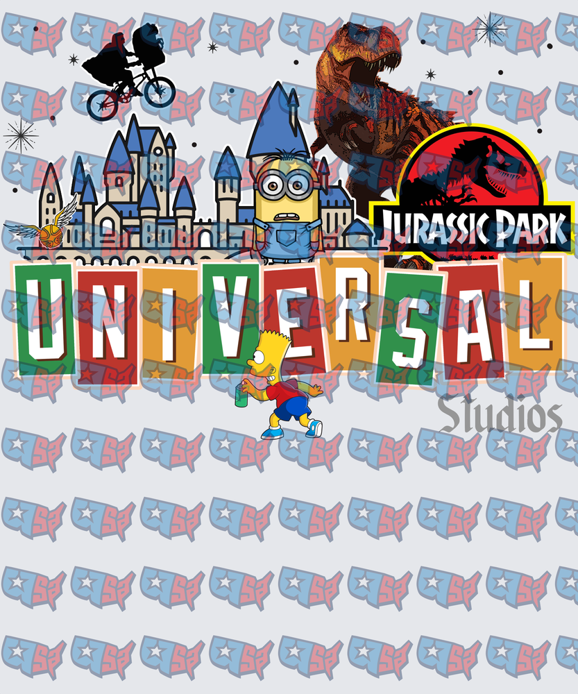 Universal Studios Theme Park Characters Collage (DTF)