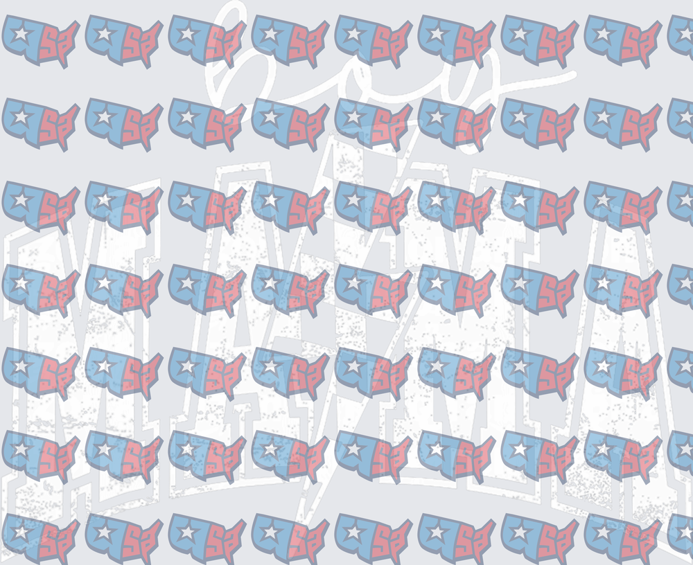 Patriotic USA Map Pattern Red White Blue (DTF)